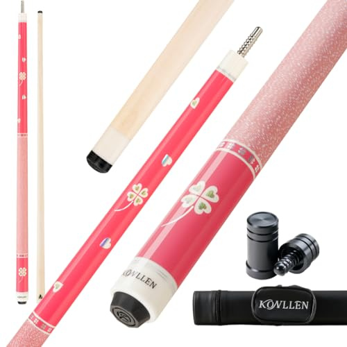 KONLLEN Karbonfaser-Pool-Queue, 147,3 cm, professionelle Poolsticks für Erwachsene, Vollcarbon-Technologie, niedrige Ablenkung, Billardqueue mit 12,5 mm Spitze