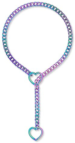 ADEMISHIA Heart O-Ring Slip Chain Halskette für Frauen, Handgemachter Punk Gothic Schmuck Verstellbare Lariat Y-Halskette