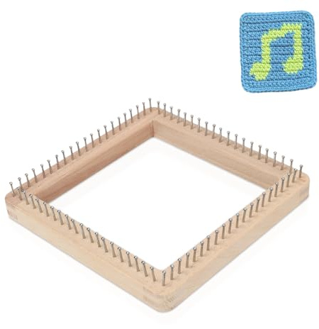 HERCHR Telaio Per Maglieria in Legno, Telaio Per Tessitura Multi-Artigianato in Legno Telaio Per Artigianato a Mano, Strumento Per Tavolo da Lavoro Per Tessitura Fai da Te Principianti (20 * 20 cm)