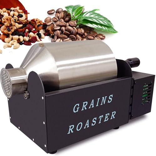 Electric Coffee Bean Roaster, Commercial Hot Air Coffee Bean Roasting Machine, Stainless Steel Nuts Grain Peanut Baking Roaster with 200℃ Temperature Control and Timing, for Home Use Bird Food
