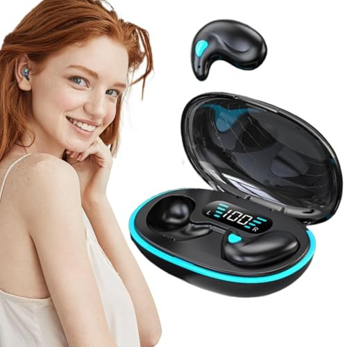 Brusreducerande trådlösa hörlurar, in-ear sovande hörlurar,Trådlösa hörlurar Uppladdningsbara sovhörlurar | Side Sleeper Sleeper Earbuds Clear Calls med laddningsfodral för smartphone, surfplattor