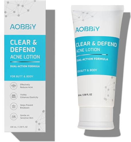 Butt Acne Clearing Treatment Cream: Clears & Prevents Breakouts Fast – Gentle Body & Back Lotion for Clogged Pores, Folliculitis & Bumps, 2% Salicylic Acid & Niacinamide, Ideal for Women, Men & Teens