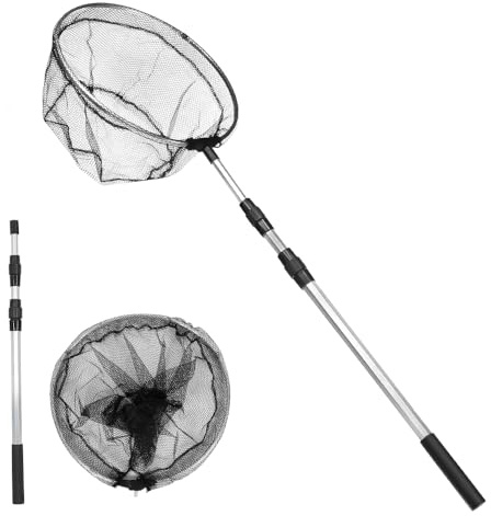 yotutun Kescher Angeln, 170cm Teleskop Schmetterlingsnetz Fischernetz Käscher mit Langem Griff Unterfangskescher Angelkescher Laubkescher für Schmetterling Vogel Fisch Fangfreigabe