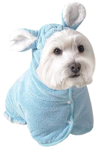BommFu Peignoir pour Chien pour Le Bain, Serviette pour Chien pour Douche pour Animaux de Compagnie,Peignoir pour Chien Serviette de Douche Robe | Peignoir Serviette pour Chien à séchage Rapide,