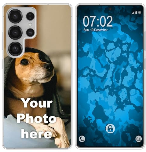 PhoneNatic personalisierte Handyhülle für Samsung Galaxy S25 Ultra Custom Case transparent zum selbst gestalten mit eigenem Foto Bild Text individuell