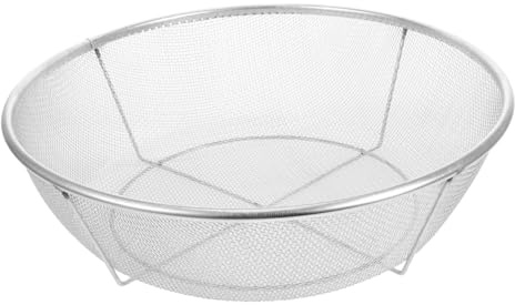 POPETPOP Robustes Bodensieb Gartensieb aus Verzinktem Eisendraht 40cm Durchmesser Feines Metallsieb für Gartenkompost Kies Erde und Sand mit 2,5mm Maschenweite Outdoor Garten und Rasenpflege