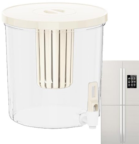Wimnqie Distributore di filtro 'acqua per frigorifero, bollitore per acqua fredda con rubinetto, bollitore filtro per bevande fredde con coni, secchio per uova da tè Cold Brew Pitcher, contenitore
