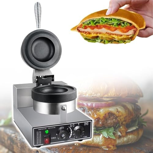 Macchina per hamburger con gelato, stampo per hamburger, pressa per waffle per hamburger commerciale per uso domestico, macchina per hamburger antiaderente elettrica, 220 V