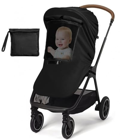 Evolpor Universal Baby Stroller Sun Shade Cover – Adjustable UV-Blocking Curtains, Breathable Insect Protection, Full Coverage for Prams & Strollers