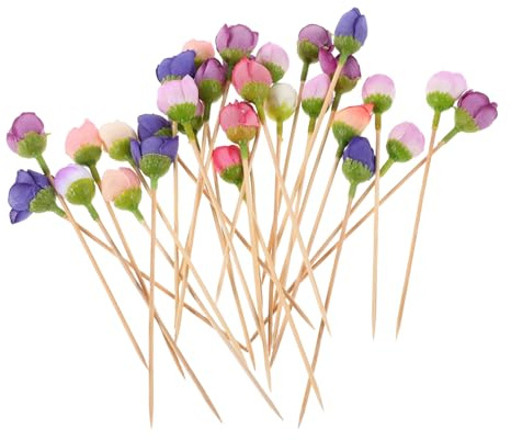 OFFIGAM 30piezas Brochetas De Decorativas para Fiestas Color Surtido para Postres Brochetas para Comida y Bebidas Unidades
