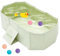 Bañera plegable para niños, 78 x 45 x 25 cm, color verde/blanco, soporte triangular, juguete de baño, tapón de drenaje, ahorro de espacio, bañera para bebés, bañera para mascotas, ropa de remojo