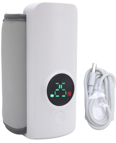 Yanmis Tragbarer Flaschenwärmer für das Reisen, Schnelle Heizung, 6-Temp-Steuerung, 6000-mAh-Batterie, USB-wiederaufladbare, Babymilchwärmer für Muttermilch & Formel