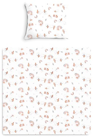 Amilian Baby Bettwäsche Set 2-teilig – 80x80 & 35x40 cm – Kinderwagen, Wiegen, Stubenwagen geeignet – Bettwäsche für Jungen und Mädchen – 100% Baumwolle - Entchen