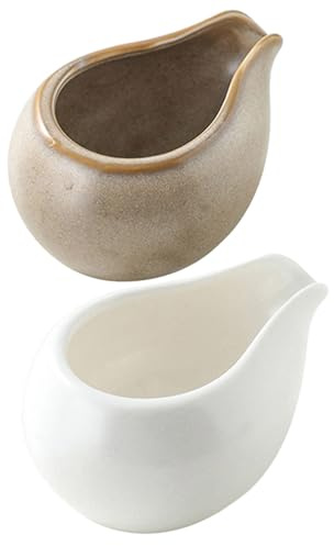 TOYANDONA 2 pezzi Ceramica Piccola per Latte e Salse Brocche per Caffè con Beccuccio Creativo e Superficie Liscia Contenitori Leggeri per Uso Domestico e Decorazione