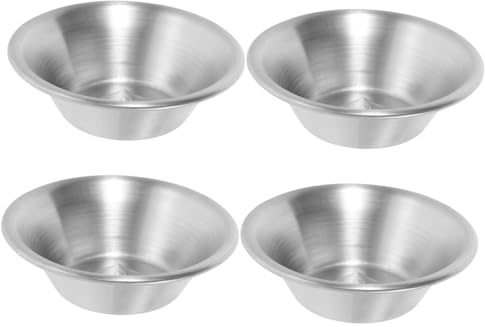 Toyvian 4 Piezas Molde para Tarta de Acero Inoxidable, Antiadherente y Fácil de Limpiar, Adecuado para Hornear Pasteles, Muffins y Tartas de Huevo en Casa