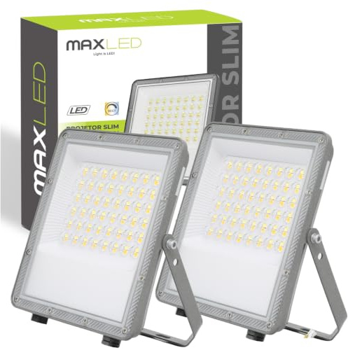 Maxled, Light is Led! 2x 50W LED Strålkastare Utomhus 3000K-4000K-6500K Flutljus 5000LM StrålkastareUtomhusskyltlampa IP65 Vattentät Strålkastare för Bakgård Trädgård Garage Idrottsplats Gård Fluter