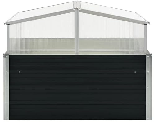 Eleganz Gewächshaus aus verzinktem Stahl 100x100x77 cm Anthrazit – Robustes Treibhaus für Garten, Balkon & Terrasse – Ideal für Pflanzenzucht & Gemüseanbau