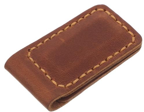 ifundom Clip Magnetica in Cuoio Marrone Stile Vintage Organizer Magnetico per Contanti e Porta Cavi, per Ufficio e Tasca da Uomo