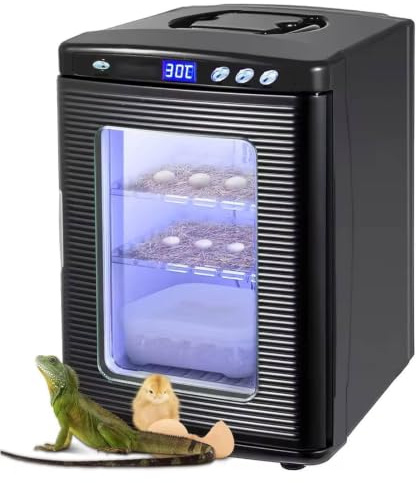 25l Reptilinkubator Med Digital Termostat, Kyl- Och Värmeinkubator För ägg För Vetenskapligt Laboratorium, 5°c-60°c Temperaturkontroll, Led-belysning, Automatisk Luftfuktning Black