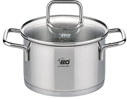 ELO Kochtopf 16 cm, Silber, 1.7 Liter, Edelstahl, Unbeschichtet, Spülmaschinenfest, inkl. Deckel
