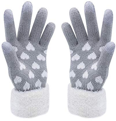 VENI MASEE Winter Touchscreen Gloves, Snow Flower Print, Keep Warm,for Men and Women