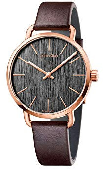 Calvin Klein Damen Analog Quarz Uhr mit Leder Armband K7B216G3