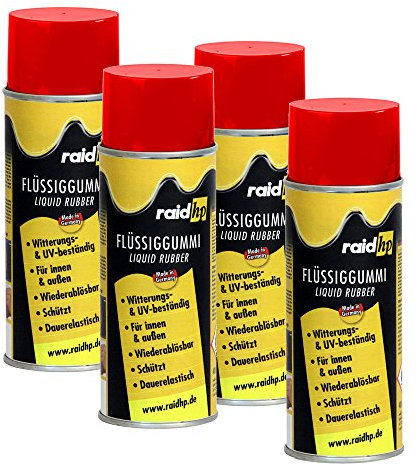 Raid HP 380265 Flüssiggummi 1600ml ROT-MATT Sprühfolie Felgenfolie. Dauerelastische Gummierung für innen und außen für Auto Boot Motorrad Quad Fahrrad Freizeit Hobby