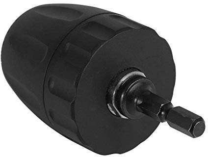 Pince de Mandrin de Foret, 0,8-10mm 3/8 -24UNF Mandrin Porte-Foret Sans Clé avec 1/4 Hexagonal Manchon Support Accessoire pour Forets Industriels