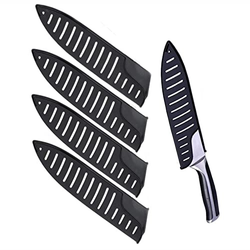 VICMAT 5 Stücke Klingenschützer Kunststoff Messerschutz, für Messer Kochmesser Küchenmesser Schutzhülle (Schwarz)