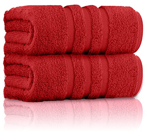 GC GAVENO CAVAILIA Juego de Toallas de Baño Extragrandes | 550 g/m² | Lavables y Absorbentes | Algodón Egipcio | Color Rojo