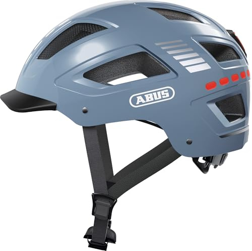 ABUS Fahrradhelm mit Licht - Hyban 2.0 LED - Vorder- und Rücklicht & robuste Hartschale - für Damen und Herren