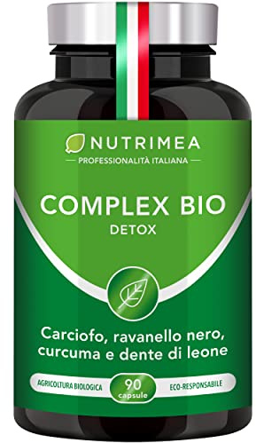 Complex Bio | Detox | Digestione | Sistema Immunitario Efficiente | Fegato Sano | Curcuma, Carciofo, Ravanello Nero e Dente di Leone | 90 capsule
