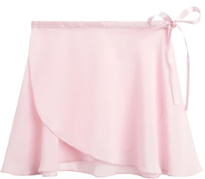 Stelle Ballet Skirt Women Chiffon Sarong Wrap Skirt Adjustable Tie Adult Dance Skirts (Ballet Pink,L)