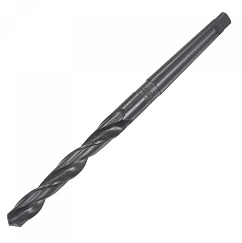 sourcing map Bohrer HSS Spiralbohrer 12.2mm Metallbohrer Stahlbohrer mit Morsekegelschaft 90 mm Nutenlänge aus Schnellarbeitsstahl, schwarz oxidiert