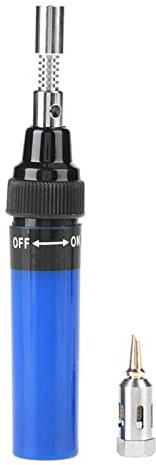 Gas-Lötkolben, Drahtlose Tragbare Heizung Werkzeug Butan Lötkolben Aus Kunststoff Metall Cordless Lötlampe Gun Schweißen Stift Kabellos Gaslötkolben Butangasbrenner Welding Pen Tool 8ml 1300℃[Blau]