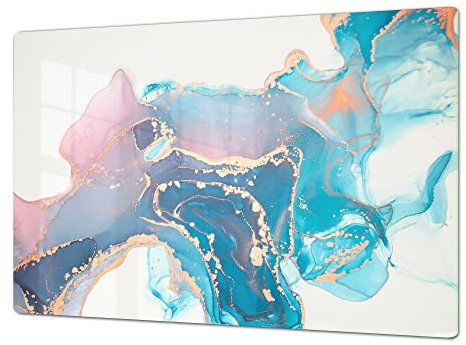 Unique Tempered Glass Kitchen Board – Impact & Scratch Resistant Cooktop Cover – Single: 80 x 52 cm; Double: 40 x 52 cm; DD45 Art Series