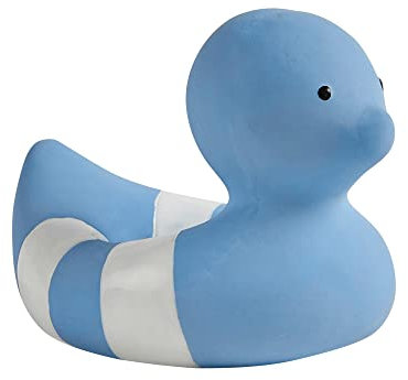 Nattou Badespielzeug & Beißring aus 100 % natürlichem Gummi, Spielzeug für die Badewanne, Vegan, Blau