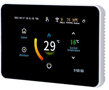 Matybobe Thermostat connecté intelligent WiFi programmable APP télécommande commande vocale compatible avec Alexa Google Assistant Chauffage électrique au sol Régulateur de température 16 A 85-275 V