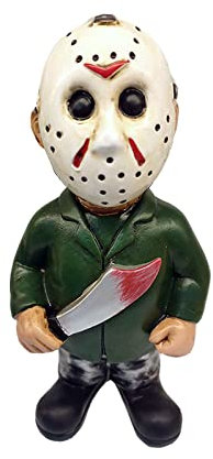 TPOne Horrorfilm-Gartenzwerge, 19,1 cm, Halloween-Skulptur, Horrorfilm-Dekoration, Horror-Statuen, Figuren für Halloween, Weihnachten, Gartendekorationen, Horror-Figuren, Sammler-Geschenk (Jason)