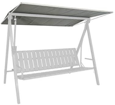 Angerer Freizeitmöbel GmbH Hollywoodschaukel Sonnendach - passend für viele 3-Sitzer Hollywoodschaukeln - Schaukeldach Made in Germany (Draltex hellgrau, 210 x 145 cm)