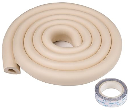 Protection de Bord en U de 2 m pour Tables Basses en Verre, Protection de sécurité en Mousse pour bébé, Protection d'angle pour Enfants, Extra épaisse, adaptée aux Meubles, cheminée (Beige)