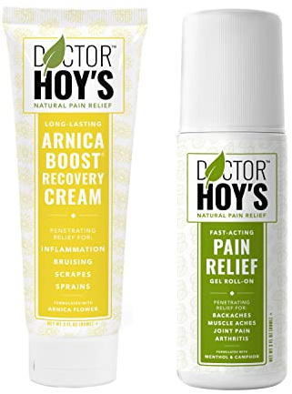DOCTOR HOY'S Natural Pain Relief Gel and Arnica Boost Recovery Cream, Clean, Safe, Effective Natural Pain Relief and Anti-Inflammatory, 3 oz Combo Pk