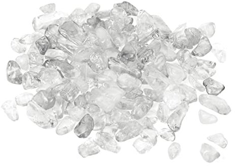 sourcing map 400g/0.88lb 7-9mm Caídas Virutas Piedra, Natural Triturado Cristal Cuarzo Irregular Pulido Piedras Grava Decoración para Acuario Plantas Jarrón Relleno, Blanco