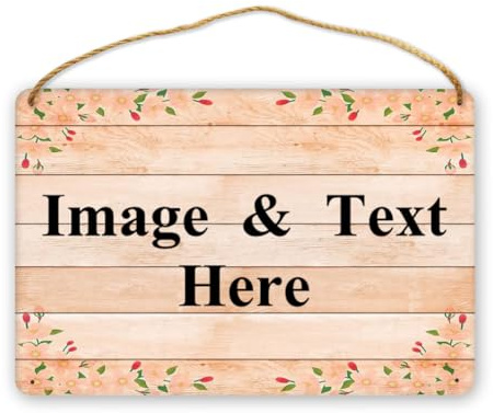 NLWQEKV Letrero de Madera Personalizado para Puerta, Placa Colgante para el Hogar, Jardín y Exterior de la Granja