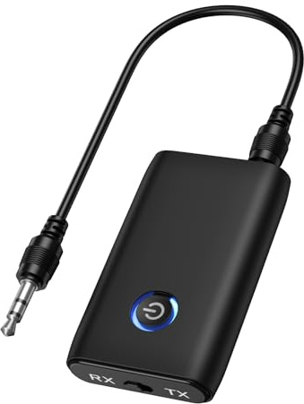 LOFICOPER 2 in 1 Bluetooth 5.0 Adapter, Mini Aux Musik Adapter, Mini Audio Empfänger Transmitter 3,5mm, mit Typ-C Wiederaufladbar, für TV, Heimstereo, Kopfhörer