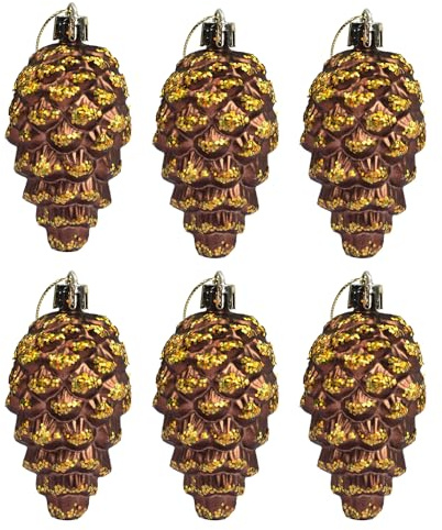 YYCRAFT Weihnachtsbaum-Ornamente, Tannenzapfen, hängende Tannenzapfen, 8,9 cm, für Weihnachtsbaumdekoration, hängende Tannenzapfenform, Weihnachtsdekoration, 8 Stück, Braun