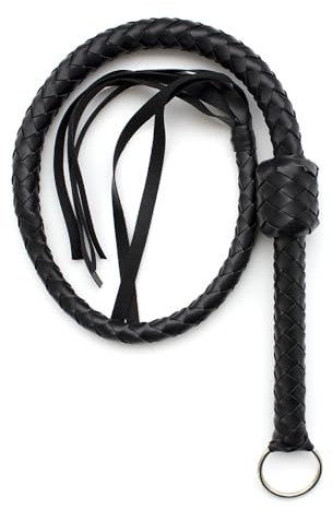 116 Cm Langes Geflecht Reitgerte, Kunstleder, Schwarze Peitsche, Kostümpeitsche, Handgefertigte Bullpeitsche, Pferdereitern, Reitern, Reiten, Peitschen Für Bühnenleistung, Rennen, Cosplay