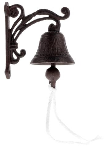 SUPVOX Vintage Cast Iron Dinner Bell as Entry Door Bell, Outside Hanging Decor or Indoor Decoration Wall Antique Farm and Front Gate Bell