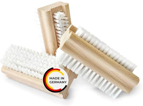 Peggy Perfect Nagelbürsten 3er Set – Handbürste Handwaschbürste aus zertifiziertem Buchenholz mit Kunstfiberborsten hart & weich. Kinder Handbürste – Fingerbürste – Fingernagelbürste & Handwaschbürste