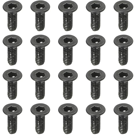 PATIKIL 50 Piezas Tornillos de Cabeza Plana M2 x 6 mm, Tornillos Hexagonal de Acero al Carbono Medio, Tornillos de Máquina, Rosca Completa, Óxido Negro, Grado 10.9